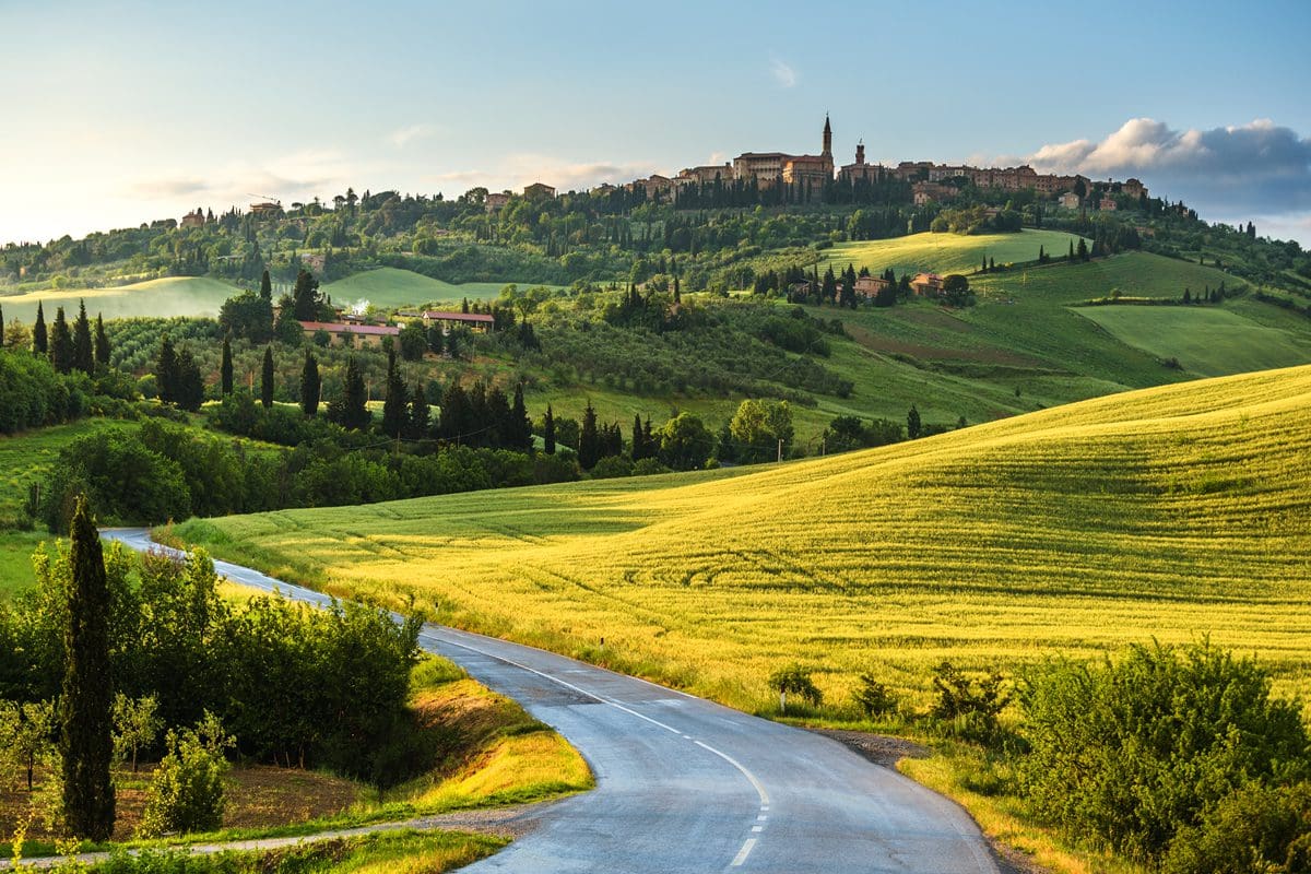 Road into Pienza, Tuscany