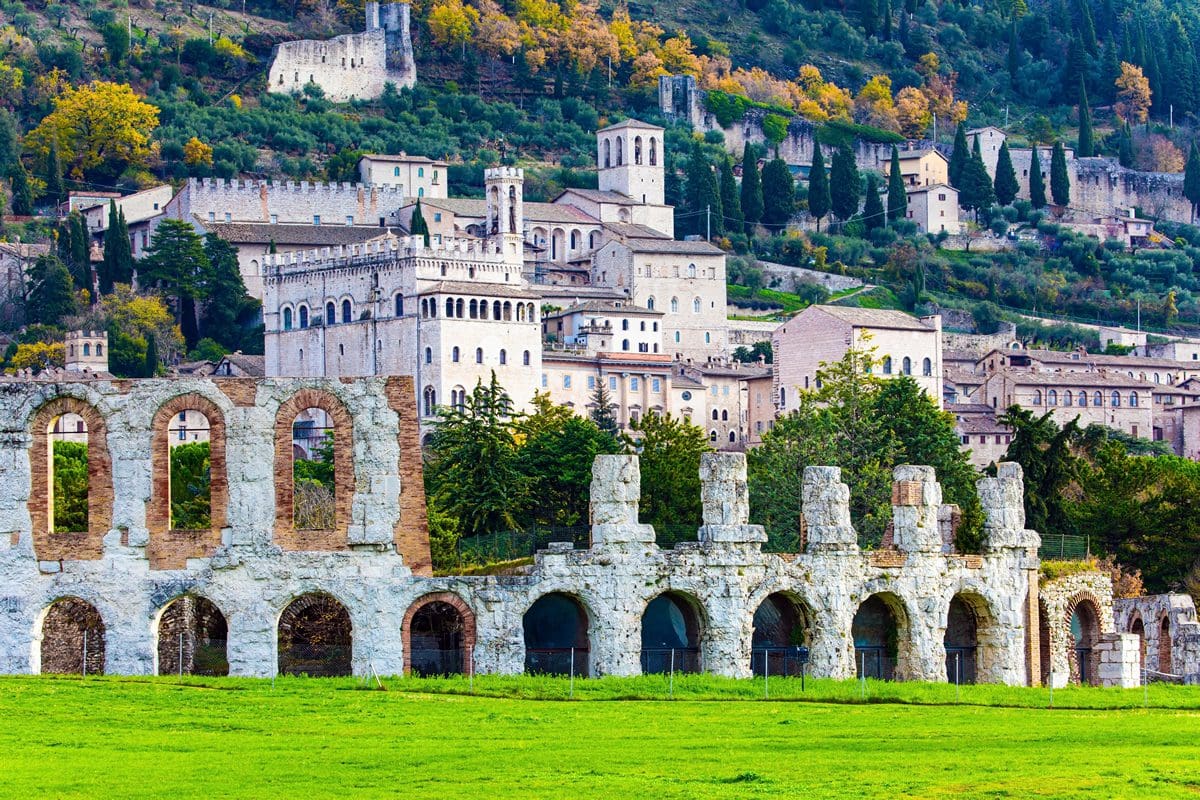 Roman Amphitheatre in the city of Gubbio in Umbria
