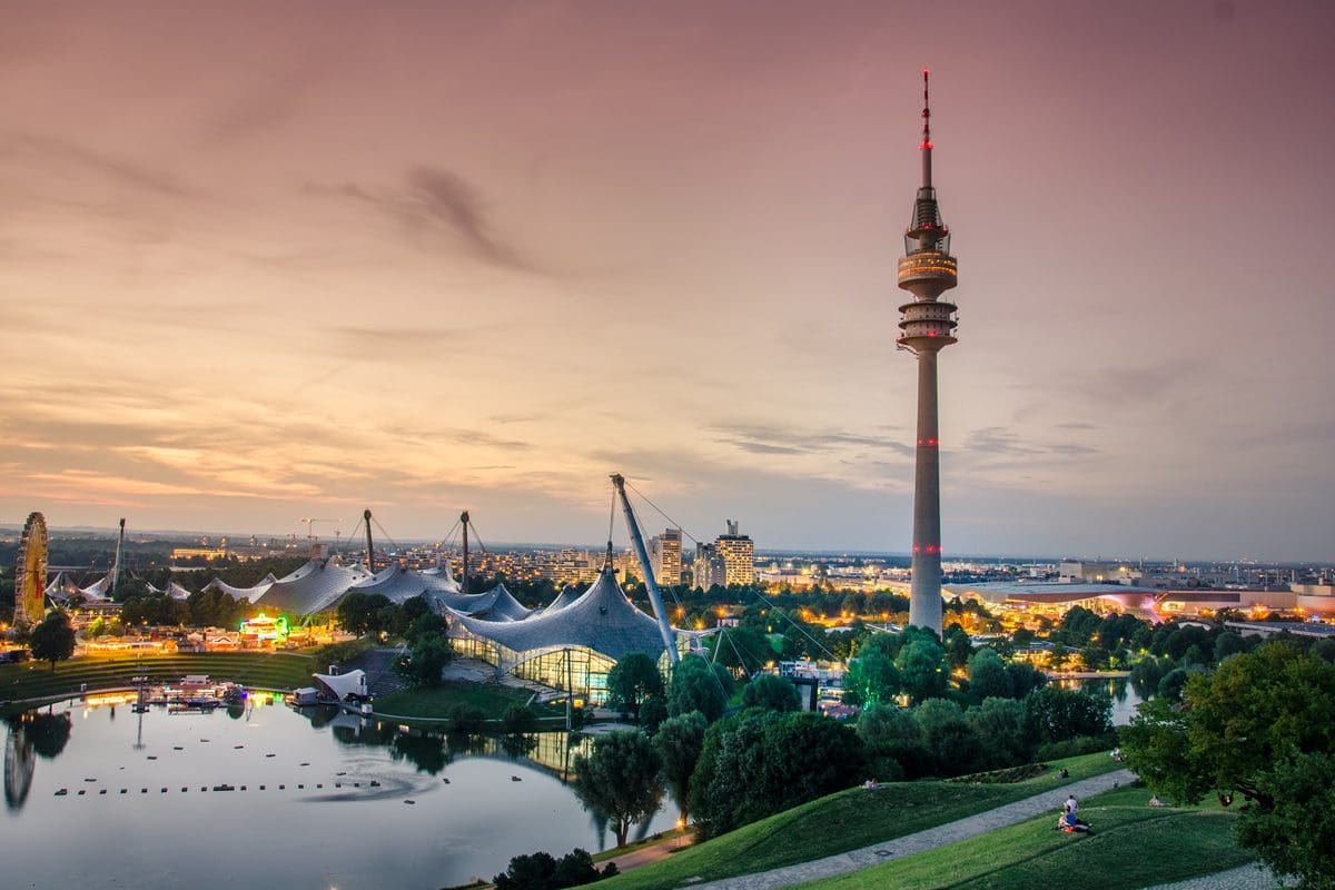 Sunset in Munich Olympiapark