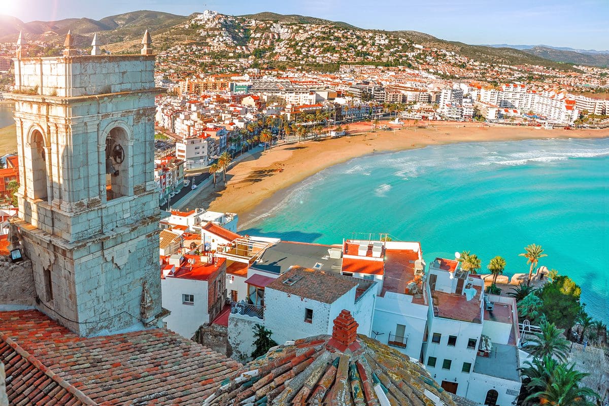 View from Pope Lunas Castle to the beach, Valencia