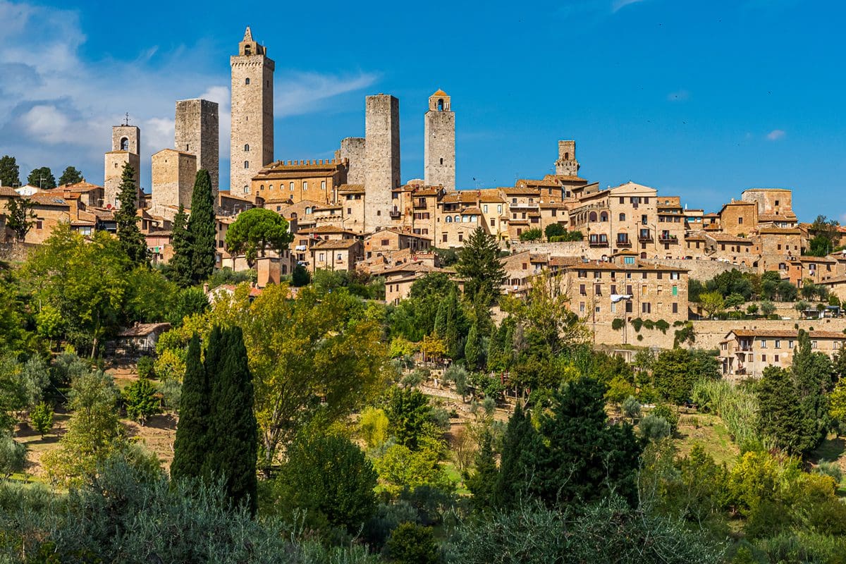 View over the UNESCO World Heritage Site of Gimignano in Tuscany