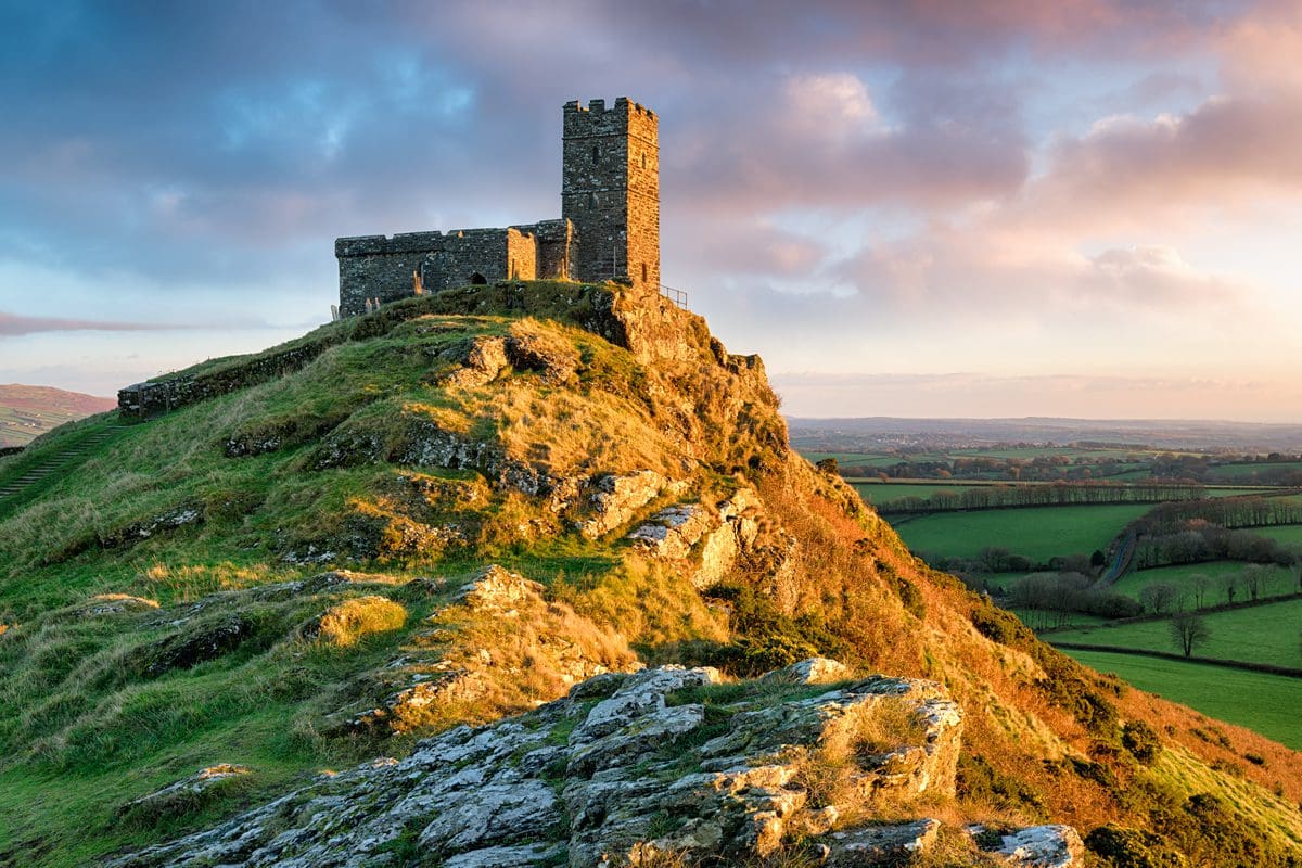 Chapel perched at Brentor in Dartmoor National Park, Devon
