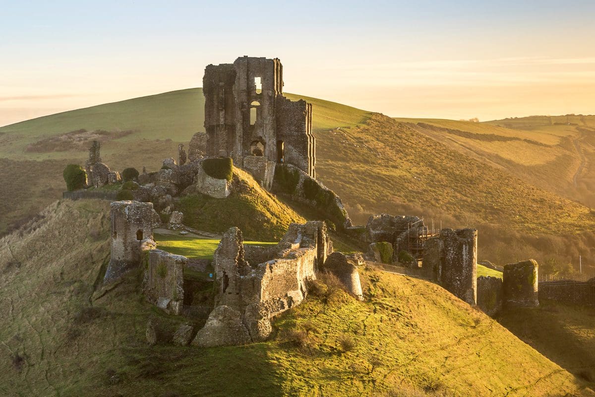 Sunrise over Corfe Castle, Dorset