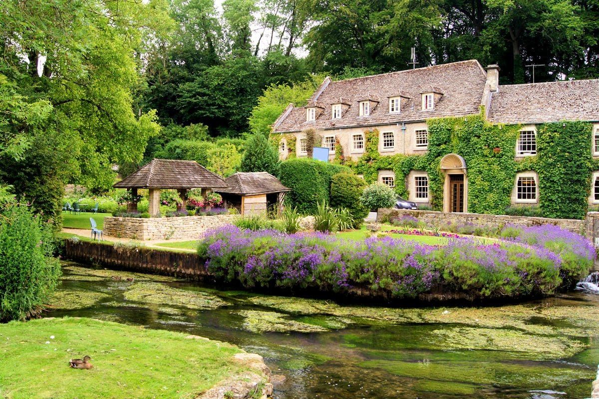 House and garden in the Cotswolds village of Bibury