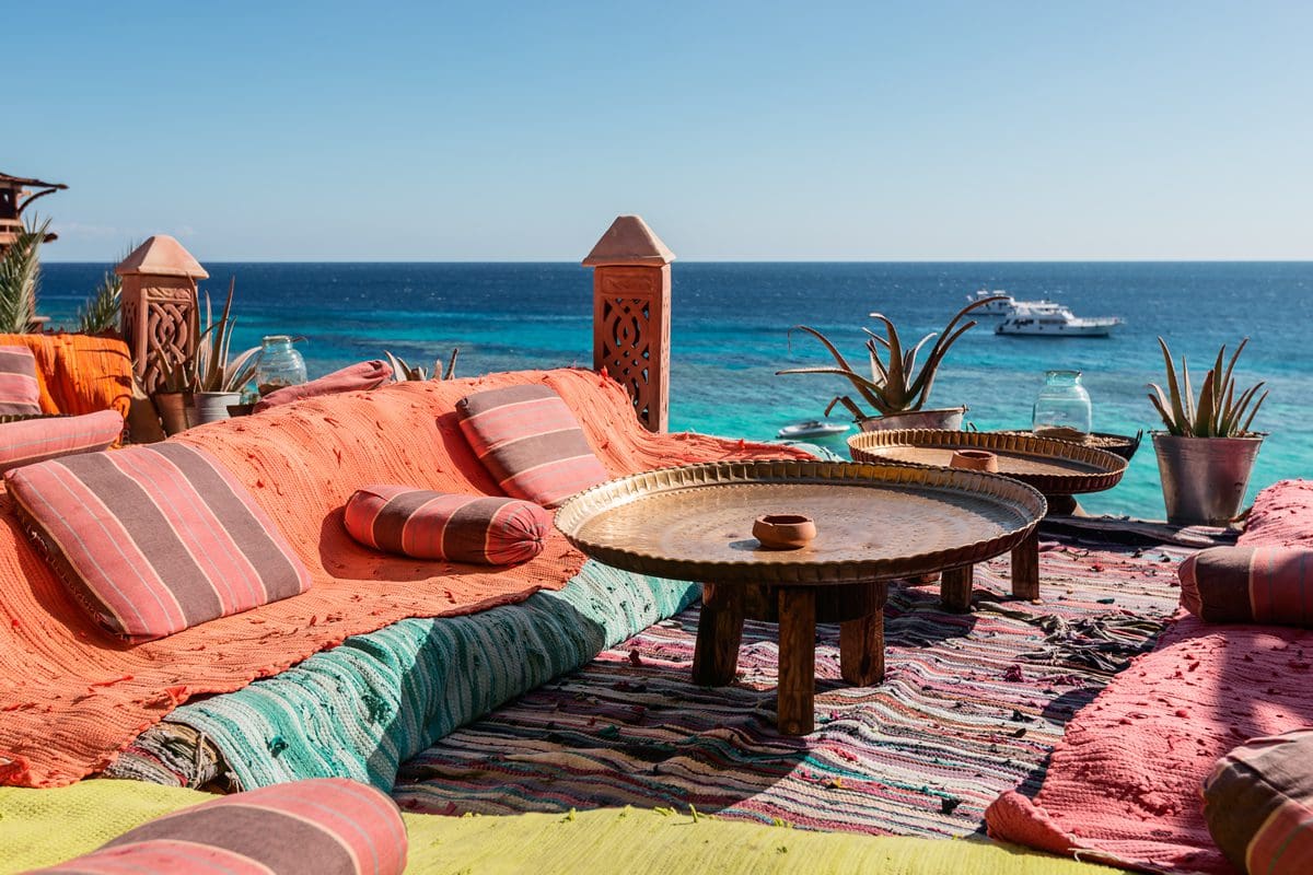 Relaxing beach spot on the Red Sea Coast of Egypt