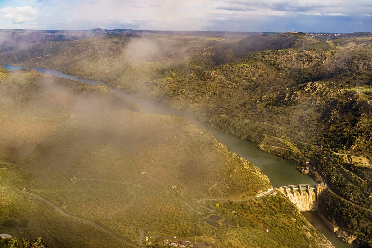 Saucelle Dam on the Spain-Portugal border