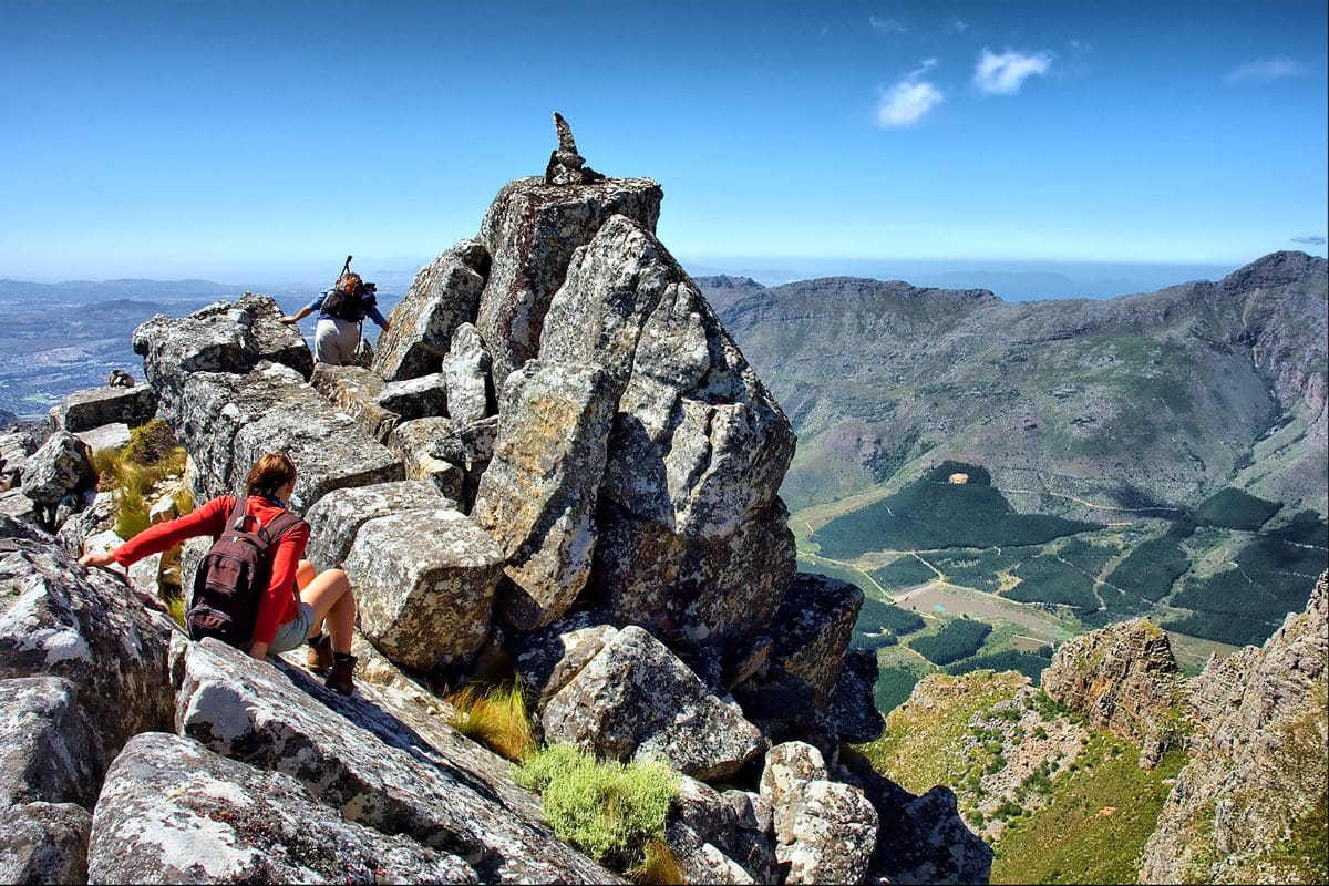 Hiking in Jonkershoek Nature Reserve near Stellenbosch