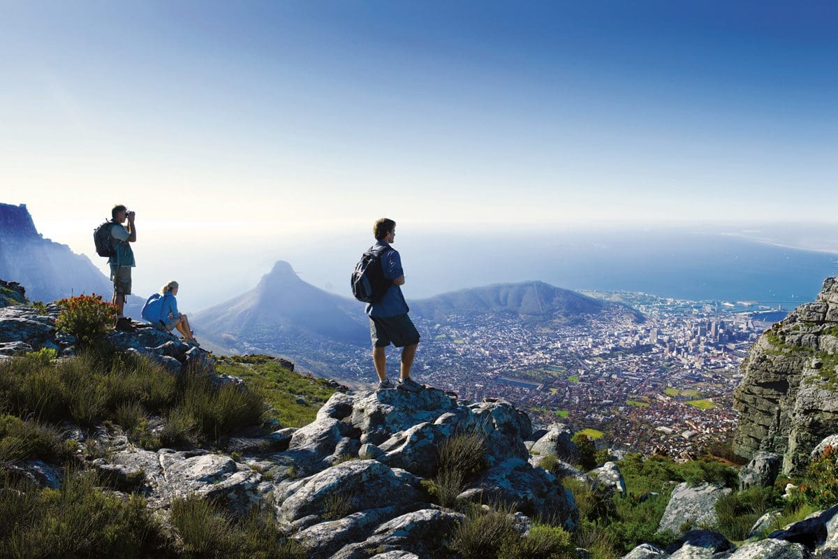 Picturesque view over Cape Town from Table Mountain - South African Tourism