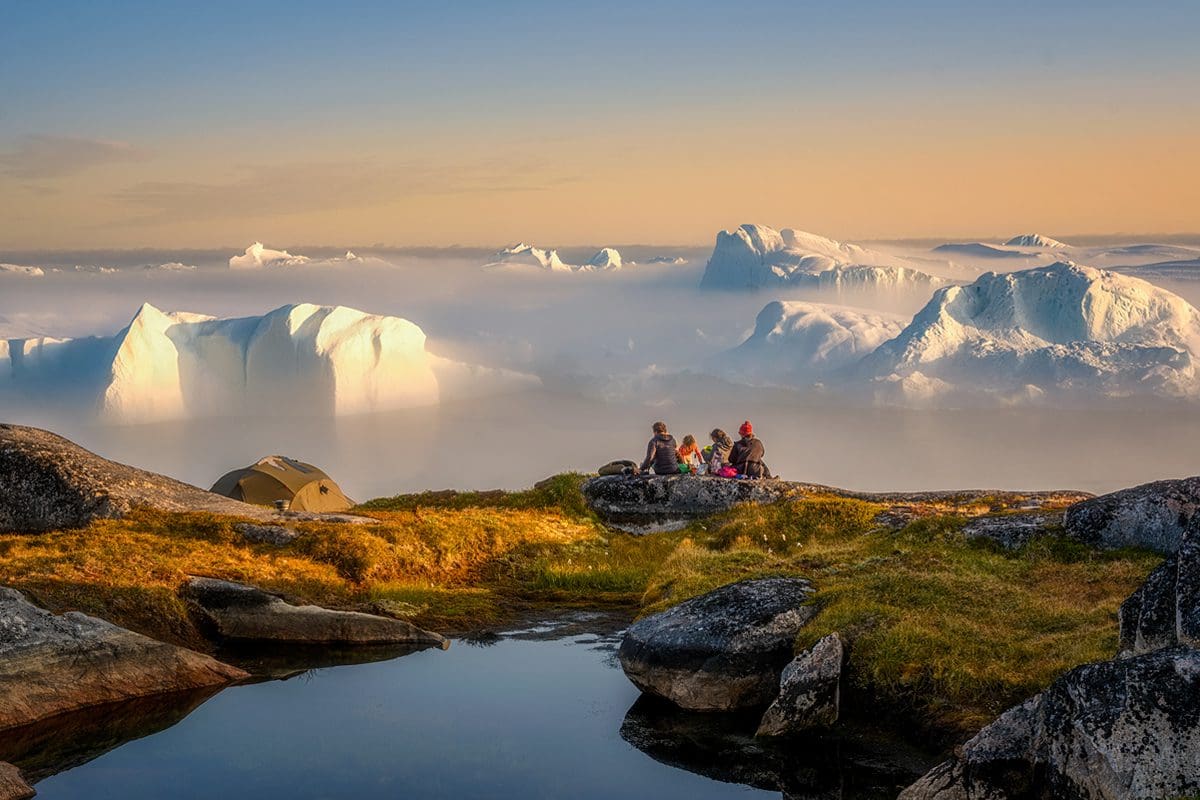 Glaciers at Fjord Disco Bay, West Greenland
