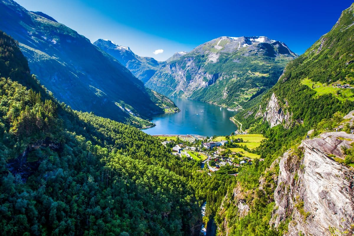 Stunning view of Geirangerfjord during summer, Norway