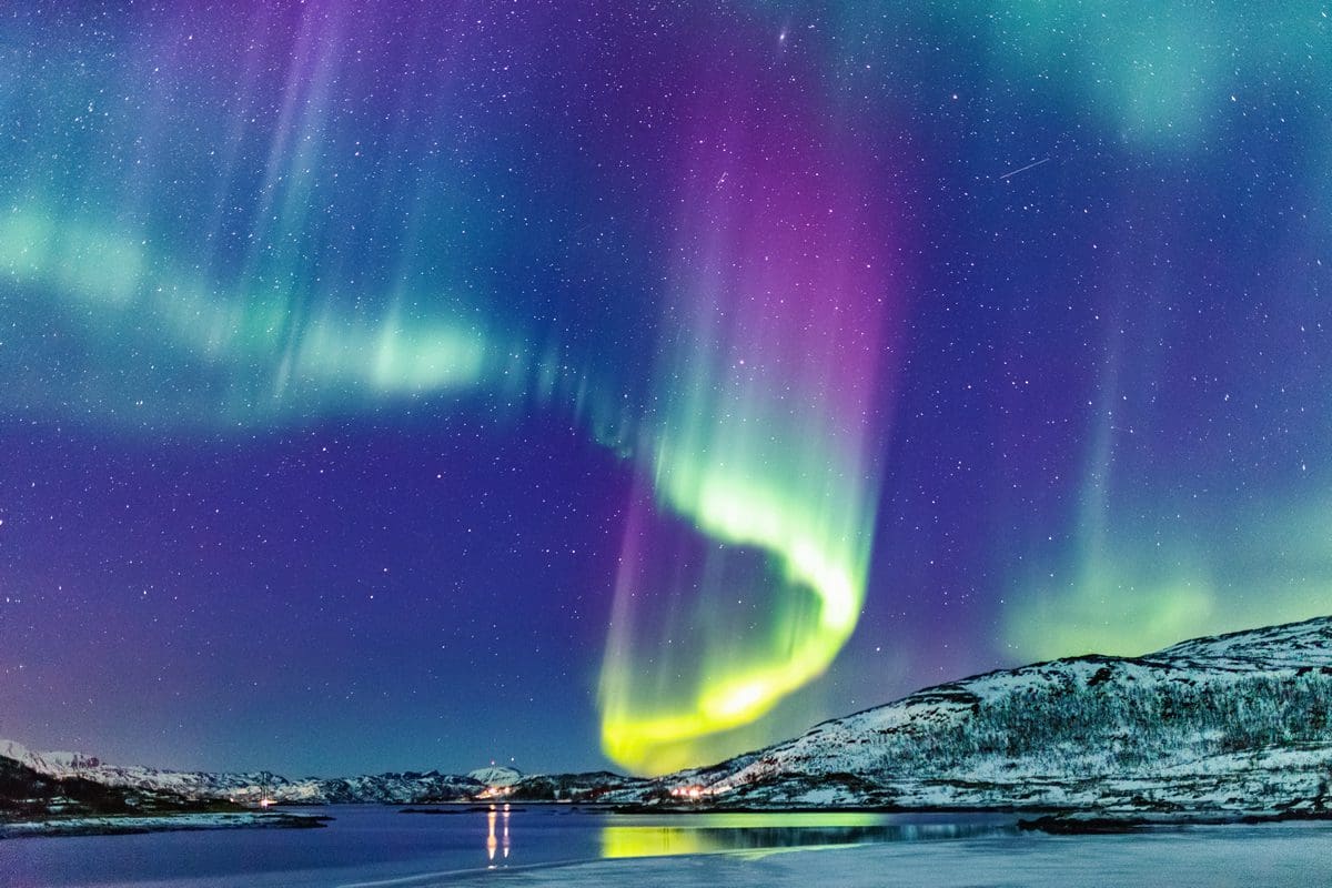 Northern lights over Norway's coast
