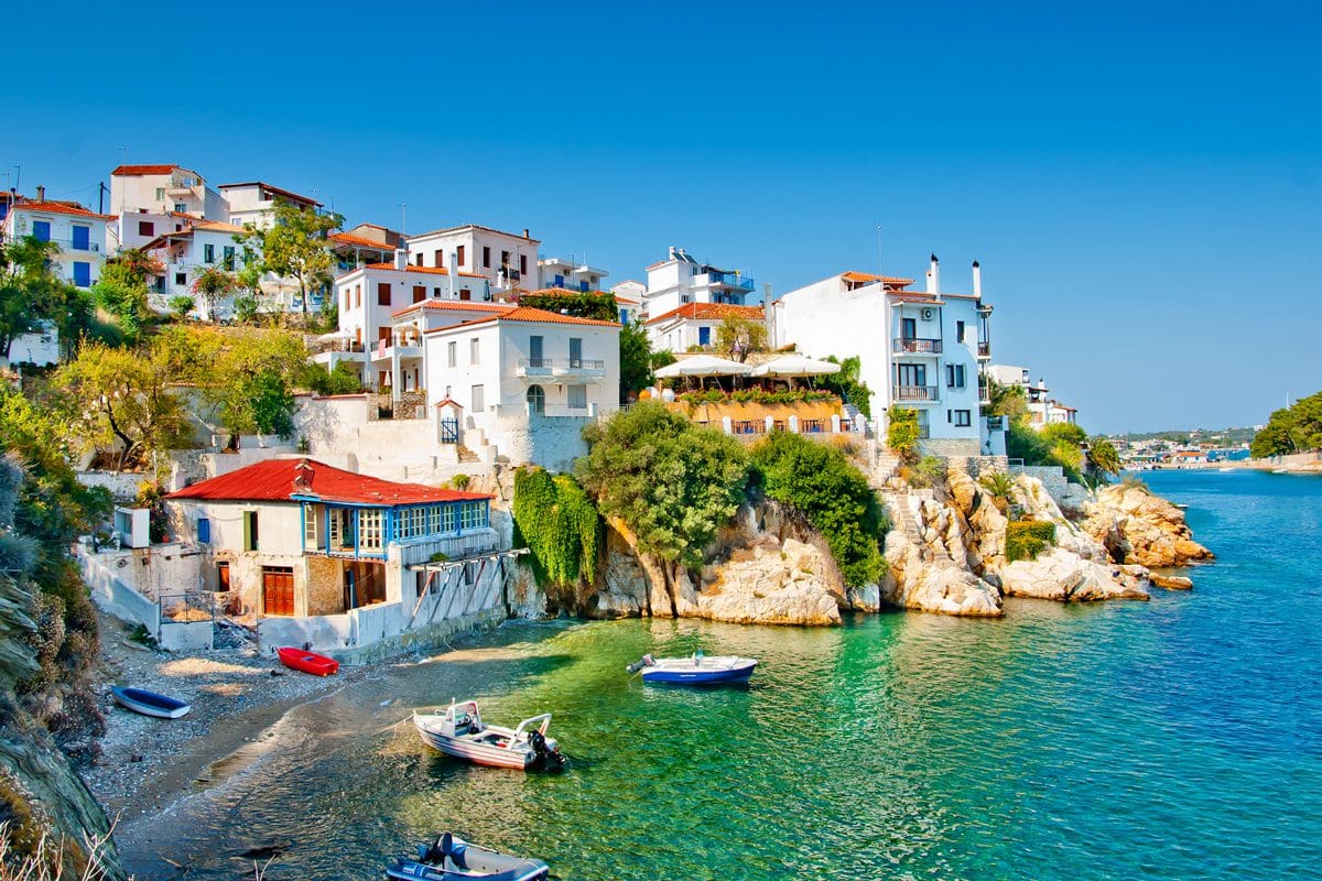 Old part of town in Skiathos, Greece