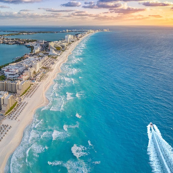 Aerial view of Cancun, Mexico Aerial view of Cancun, Mexico