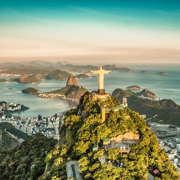 Aerial view of Christ the Redeemer, Rio de Janeiro, Brazil Aerial view of Christ the Redeemer, Rio de Janeiro, Brazil
