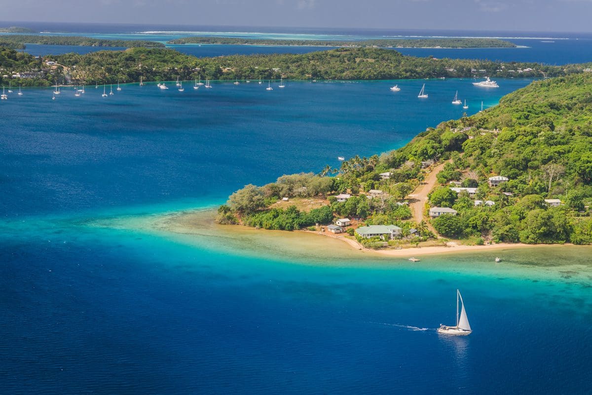 Boats on the waters of Tonga