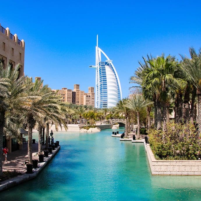 Burj Al Arab viewed from Madinat Jumeriah, Dubai