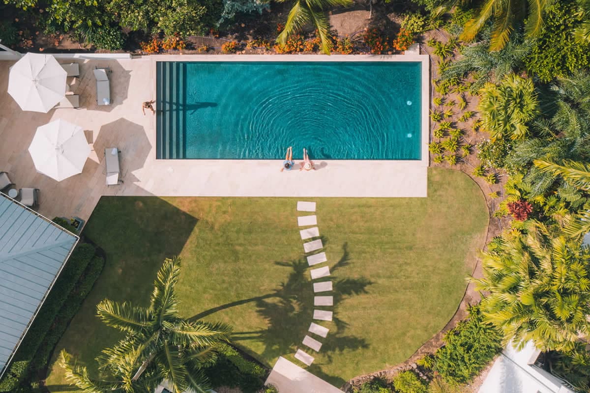 Aerial view of the pool at Four Seasons Nevis