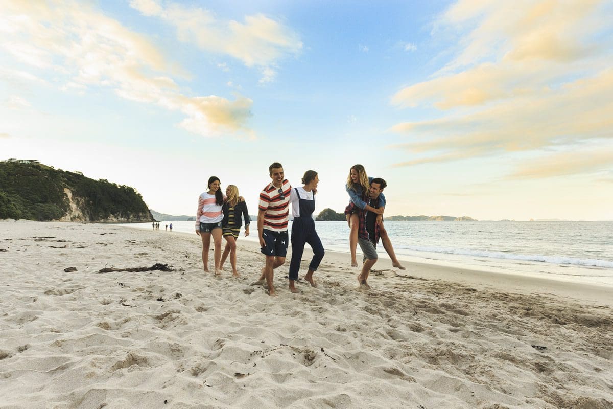 Hahei's sandy beach in the Coromandel