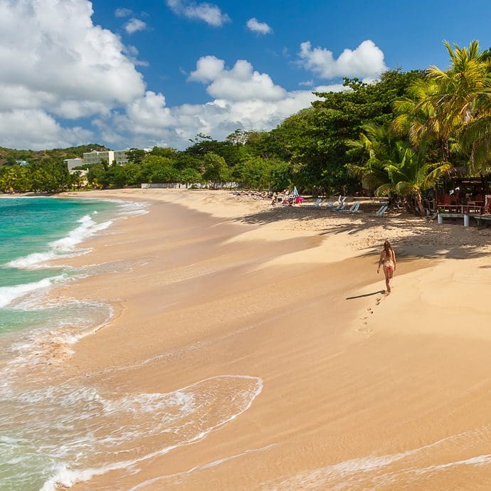 Strolling along Grand Anse Beach in Grenada