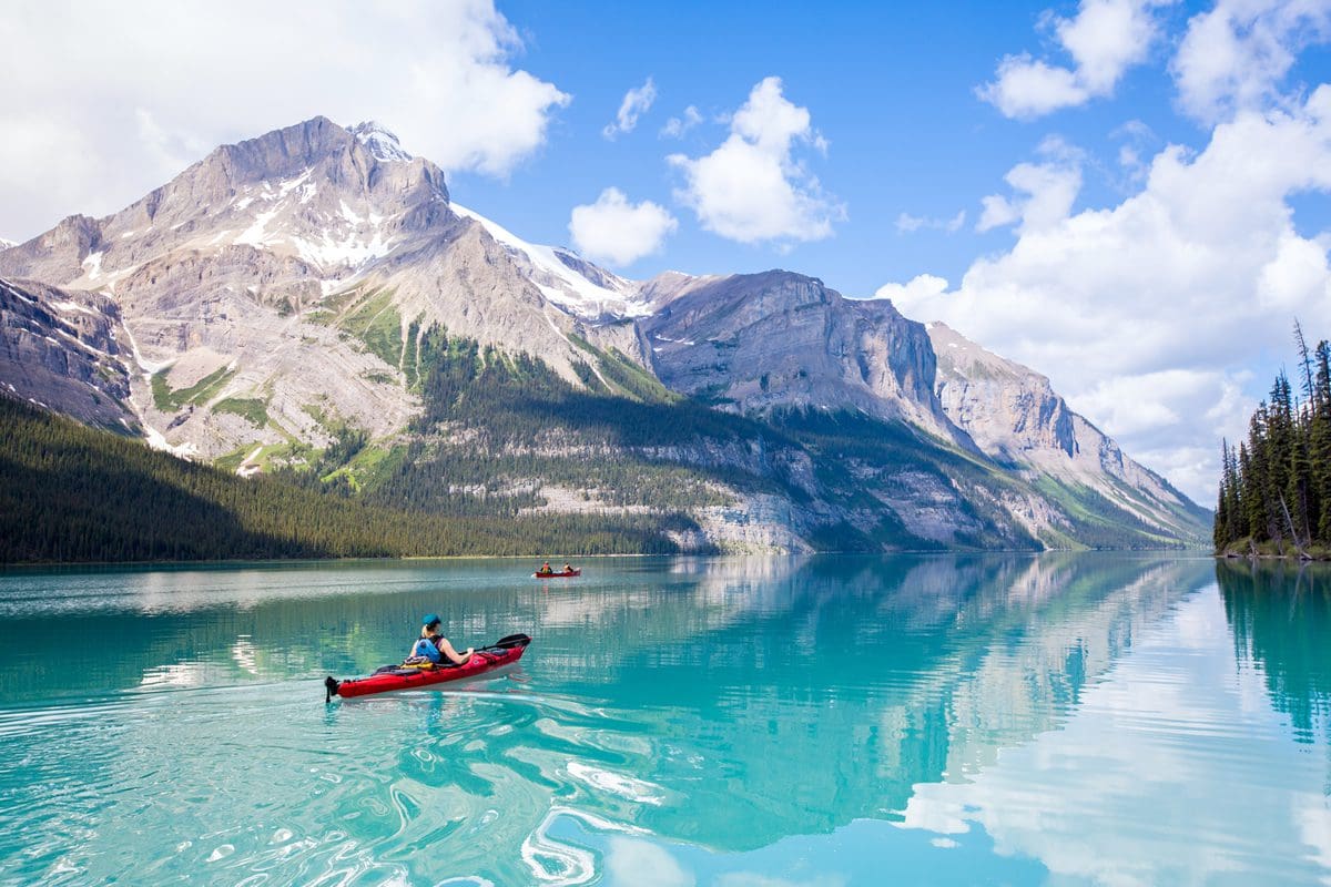 Canoe and Kayaking on Maligne Lake in Jasper National Park - Travel Alberta/Parks Canada/Ryan Bray
