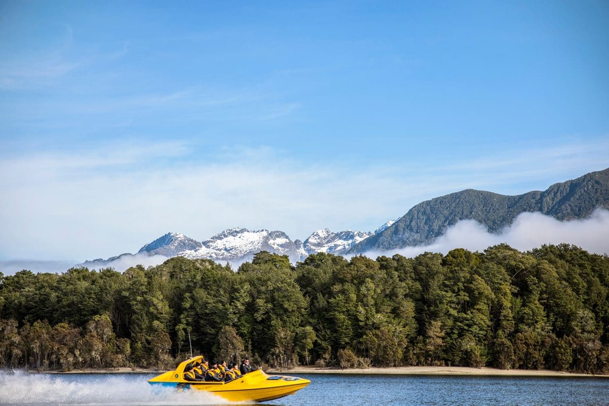 Jet boating on Waiau River, Fiordland - Tourism New Zealand/Miles Holden