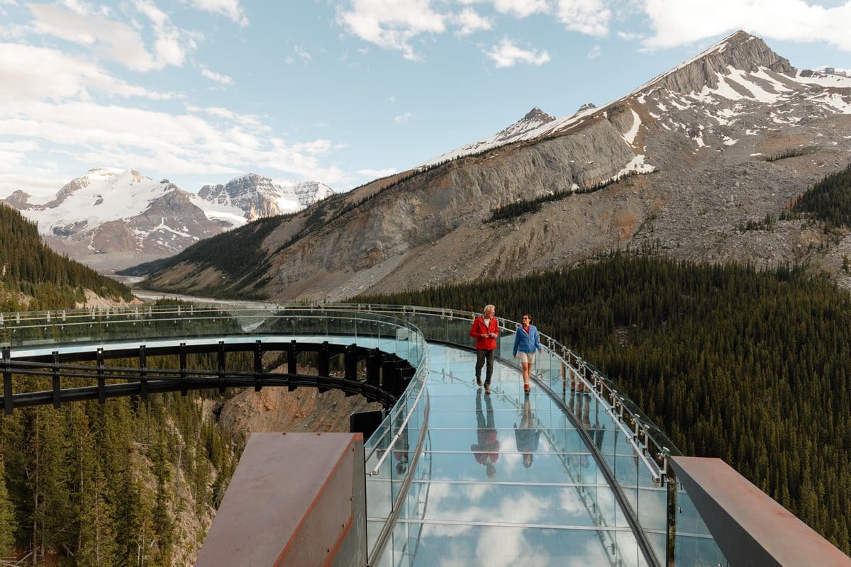 Walking along the Columbia Icefield Skywalk - Pursuit Collection/Mike Seehagel