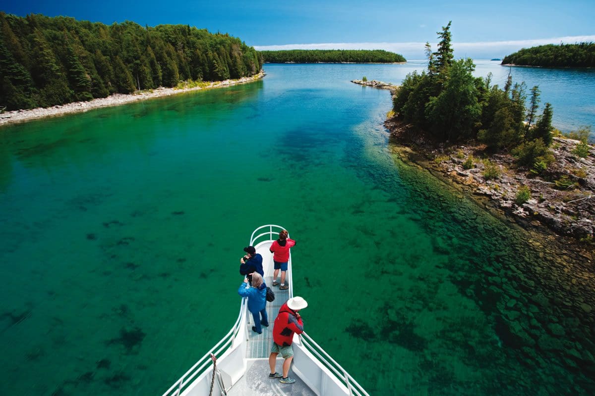 Boat tour of Fathom Five on the Bruce Peninsula - Destination Ontario/Ethan Meleg