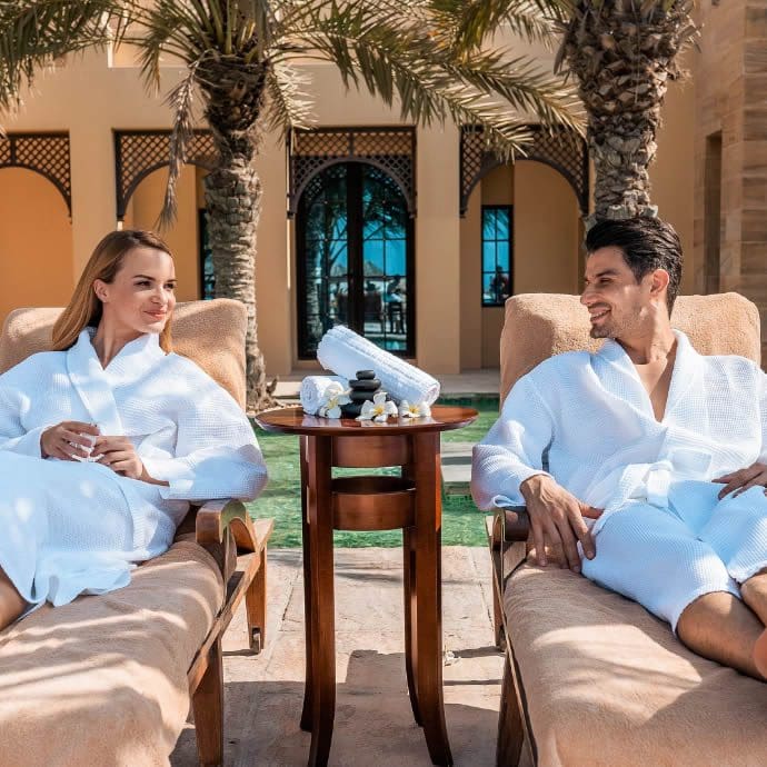 Couple enjoying the spa at Hilton Ras Al Khaimah