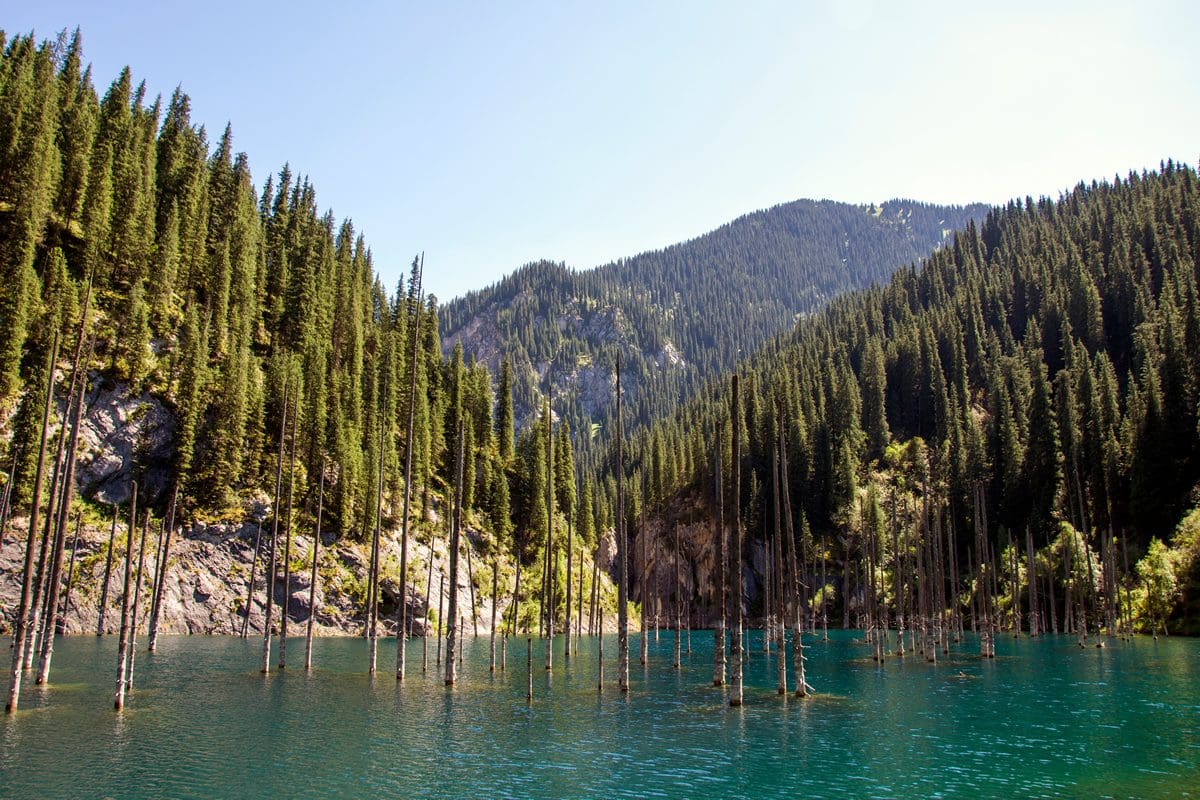 Lake Kaindy's sunken forest, Kazakhstan