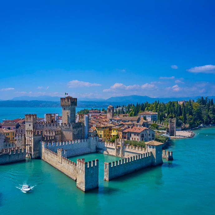 Rocca Scaligera Castle in Sirmione, Lake Garda Rocca Scaligera Castle in Sirmione, Lake Garda