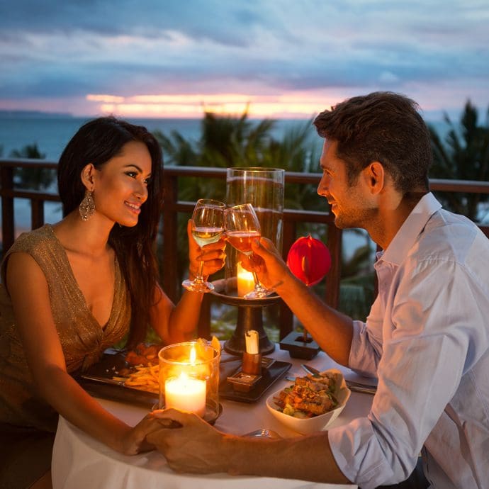 Romantic candlelit dinner