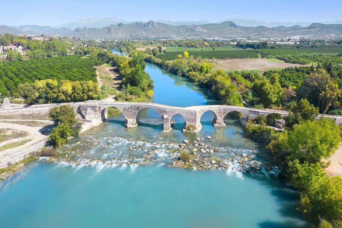 Seljuk Bridge in Aspendos, Turkey