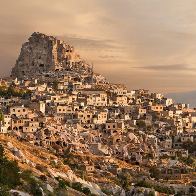 Uchisar Town in Cappadocia, Turkey