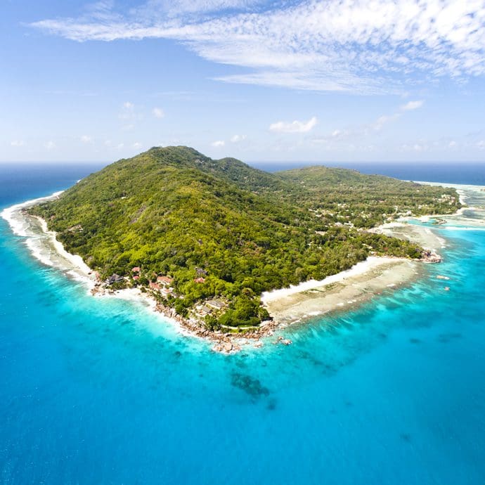 Aerial view of La Digue Island, Seychelles - Torsten Dickmann