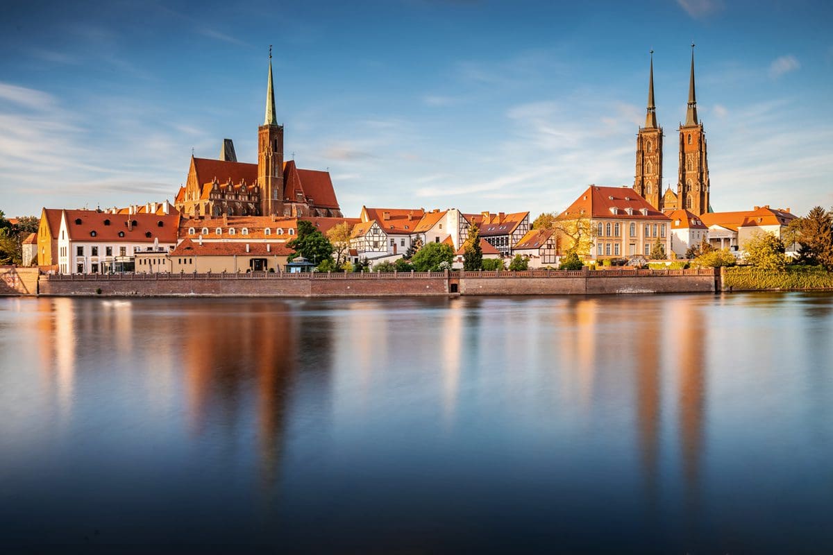Wroclaw's Cathedral of St John the Baptist on the Odra River