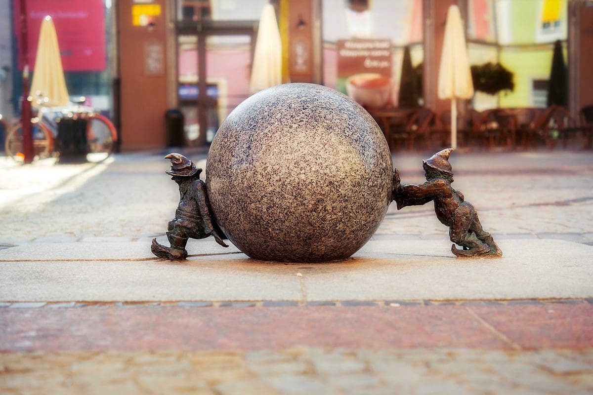 Dwarfs sculpture in Wroclaw, Poland