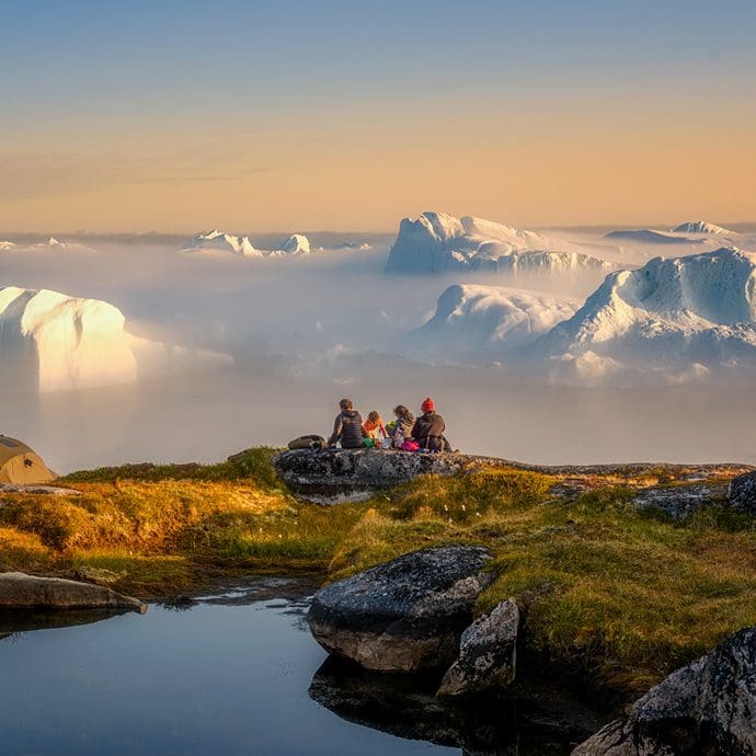 Glaciers at Fjord Disco Bay, West Greenland
