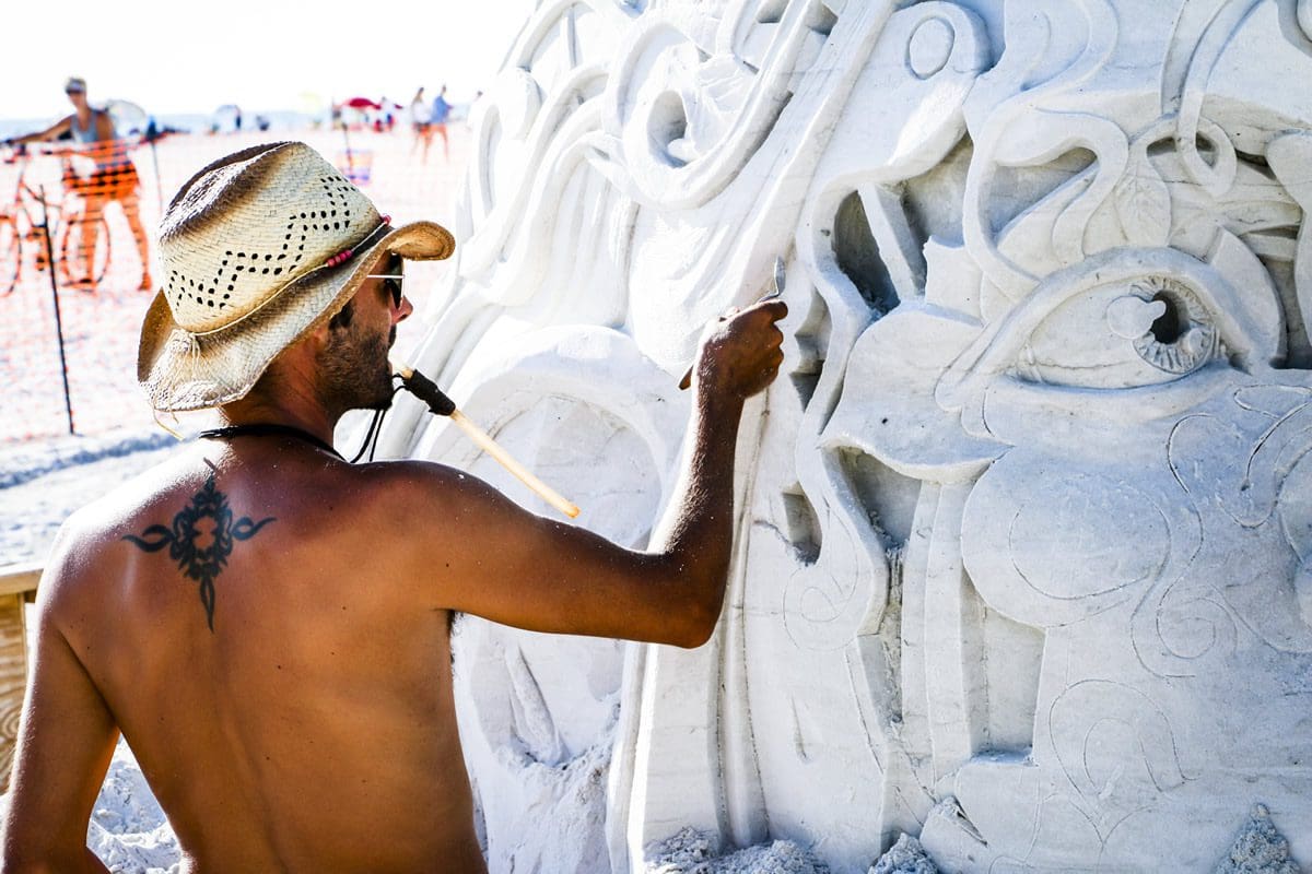 Sand sculpture artist in Siesta Key - Eddie Kirsch/Visit Sarasota County