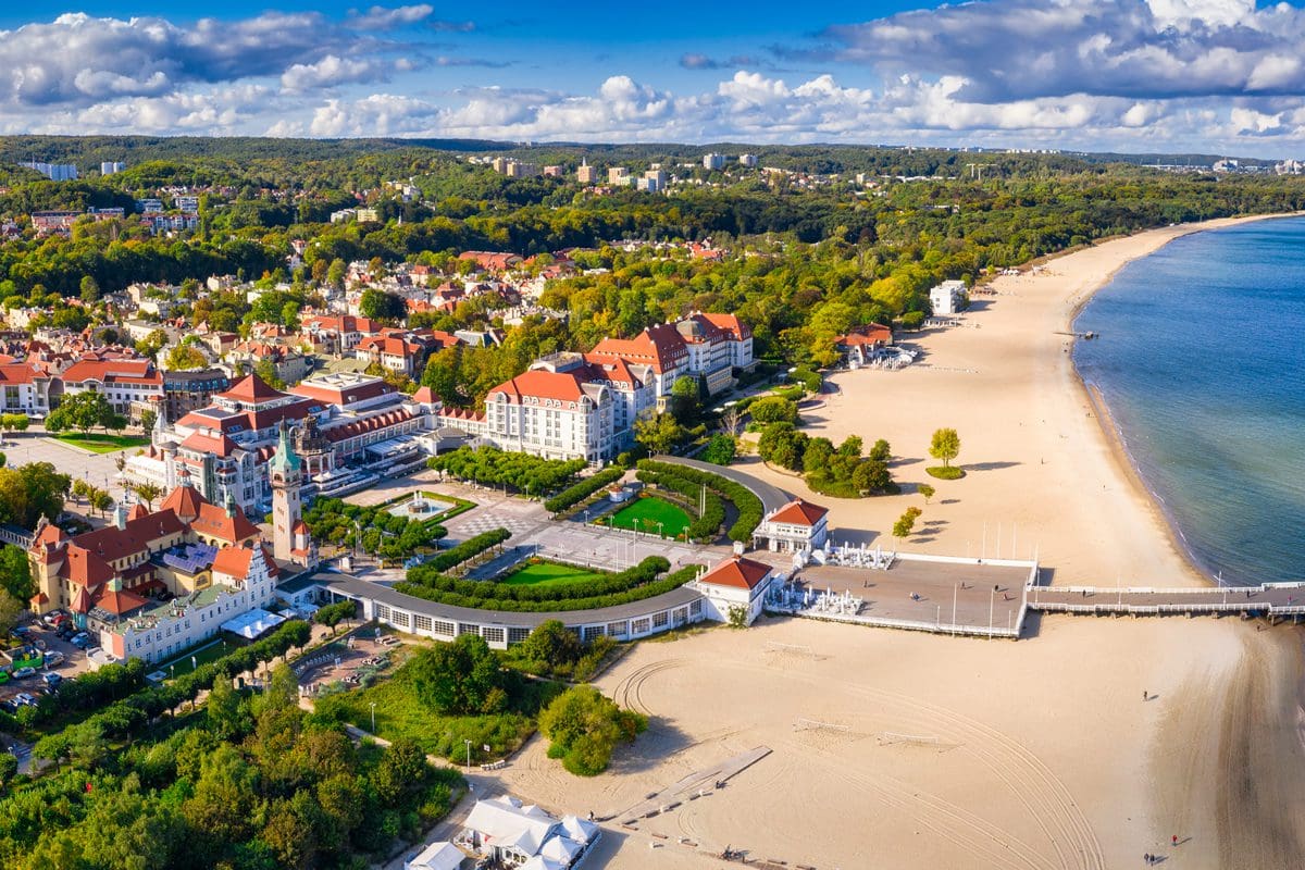 Sunny Sopot beach town that neighbours Gdansk