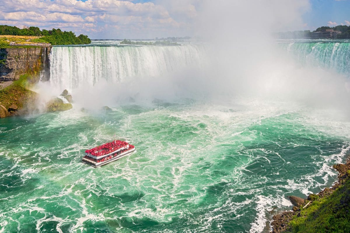 Enjoying a boat trip on Niagara Falls, Ontario