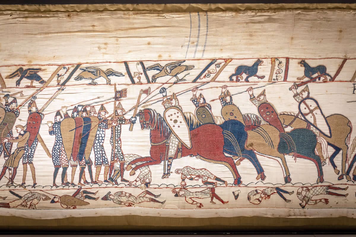 Bayeux Tapestry, detail of a battle - Normandy Tourism/Valentin Pacaut/The Explorers