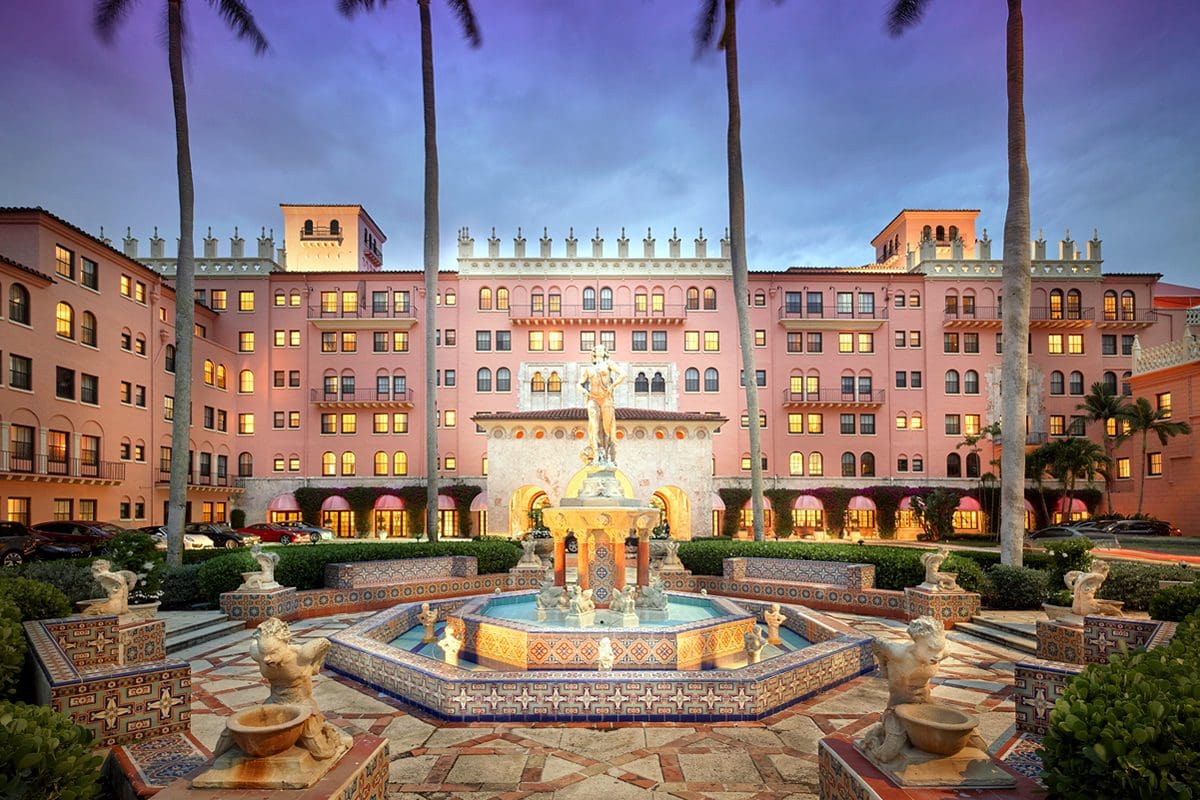 Boca Raton Resort and Club at night - Discover The Palm Beaches