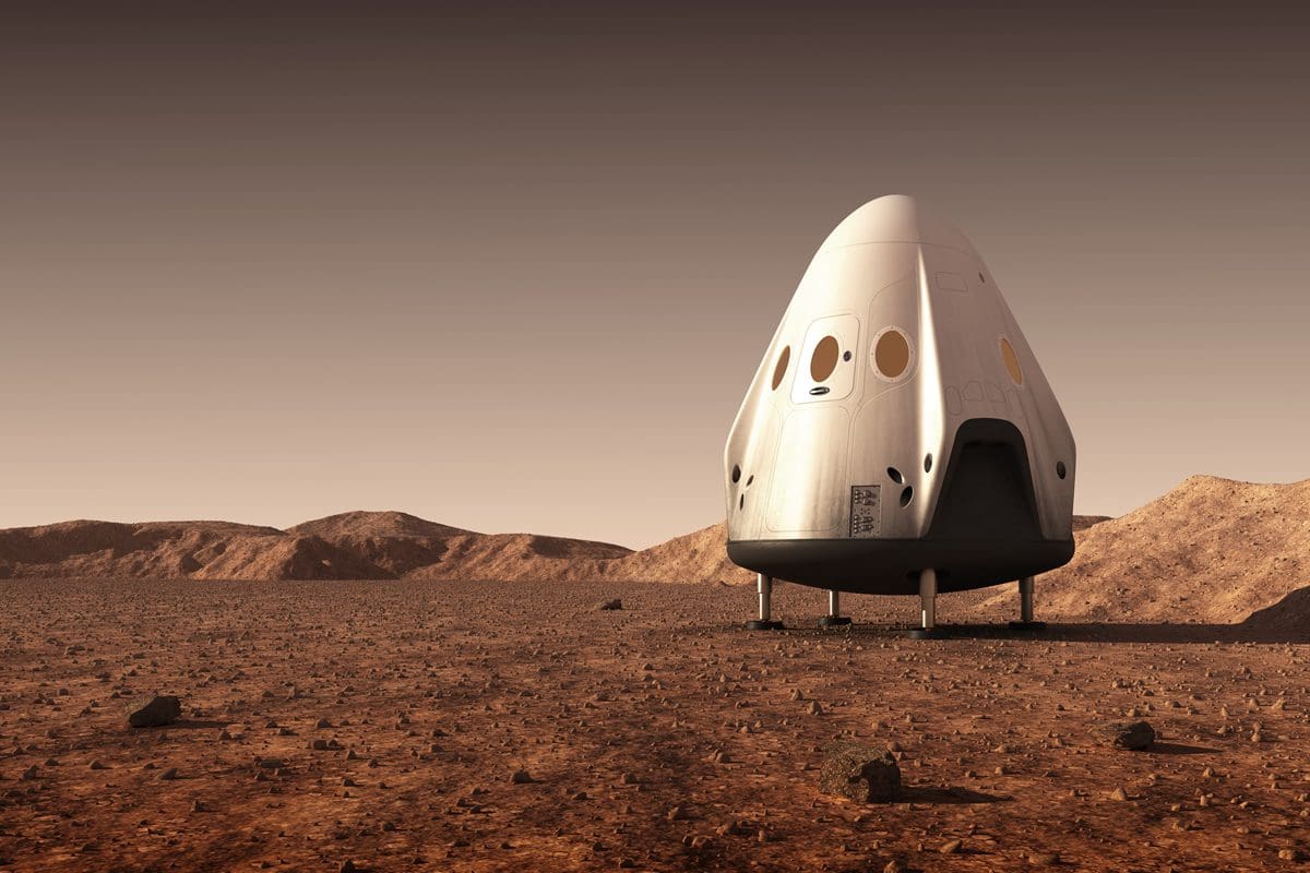 Space capsule on Mars