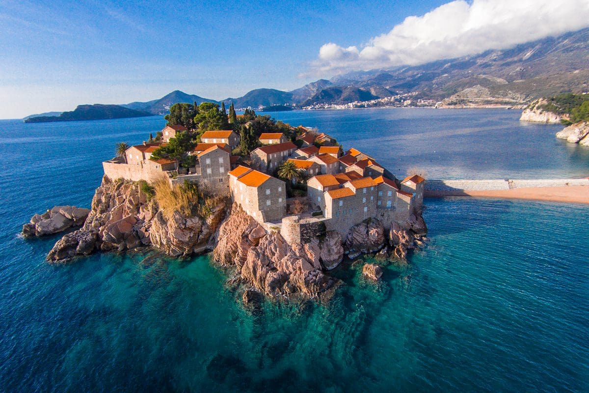 Aerial view of St Stefan, Budva - NTO Montenegro
