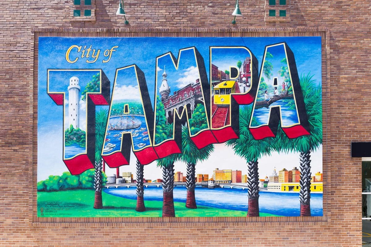 Tampa postcard mural - Visit Tampa Bay/Keir Magoulas