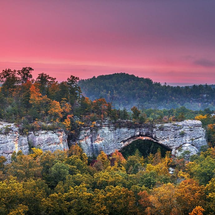 Natural Arch at dusk, Daniel Boone National Forest Kentucky Natural Arch at dusk, Daniel Boone National Forest Kentucky