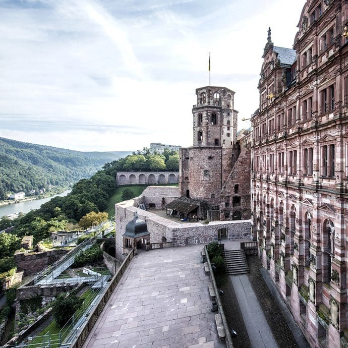 Heidelberg Castle overlooking Neckar Valley, Baden Wuerttemberg - GNTB/Florian Trykowski
