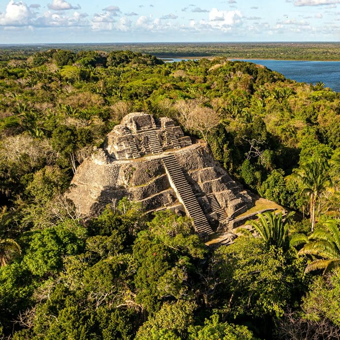 Incredible temple aerial view - Travel Belize