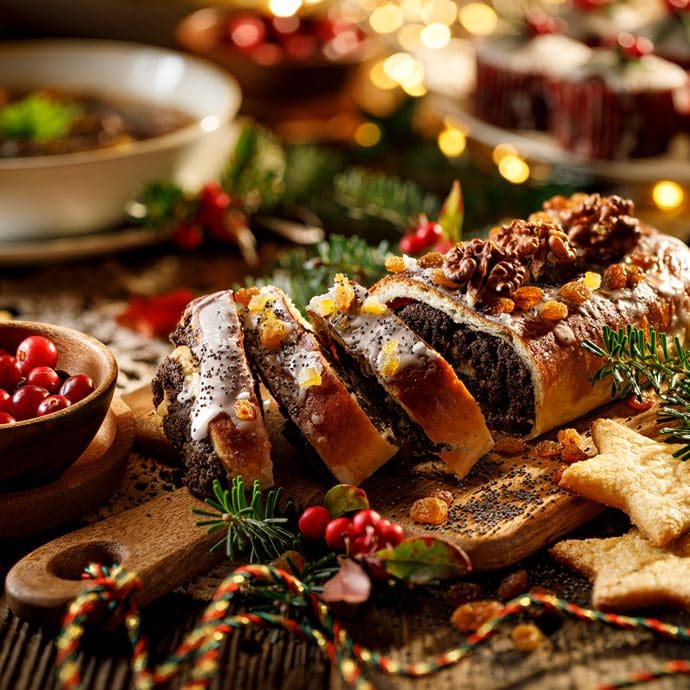 Polish Christmas poppy seed cake