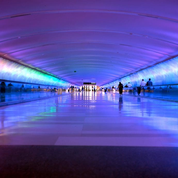 Light tunnel, Detroit Airport Light tunnel, Detroit Airport